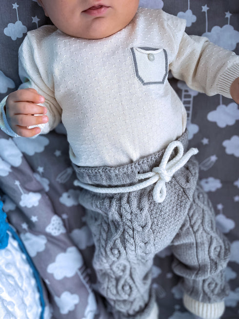 Adīts 3in1 komplekts bērniem - pelēks