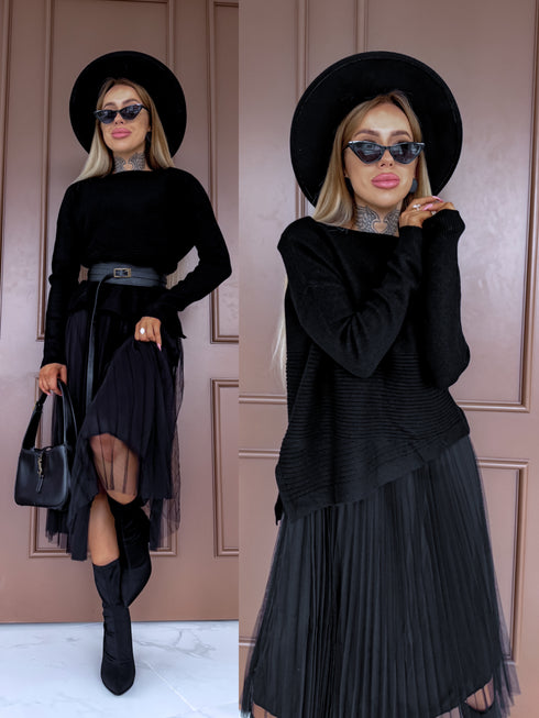 "EMMA 3220" set - dress + jumper - black