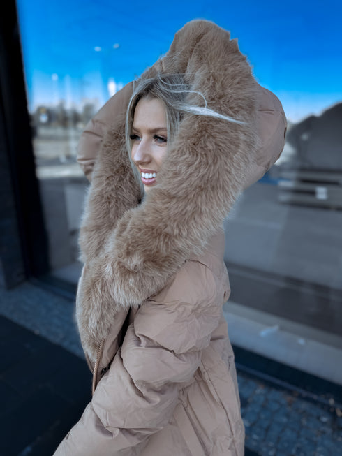 Ilgas paltas "WINTER WEAR FC83" - KAPUČINO IŠANKSTINIS UŽSAKYMAS