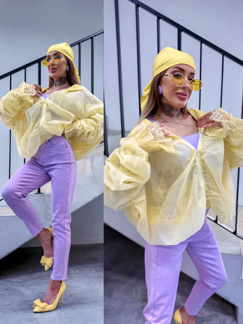 Jaka ar mežģīņu oderi "NECTAR V11002" - DZELTENA