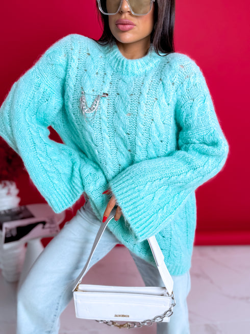 ELYNDI mohēras džemperis - mint