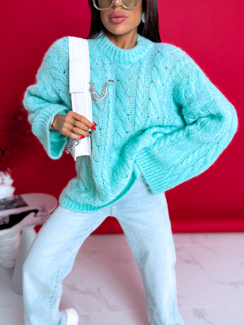 ELYNDI mohēras džemperis - mint