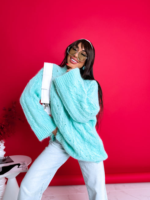 ELYNDI mohēras džemperis - mint