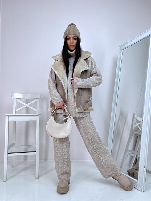 ELYNDI aviatoriaus tipo liemenė - kapučino