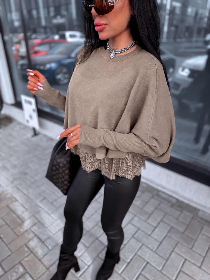 2-in-1 sweater + top "DOUBLE TAKE 5173L" - CARAMEL