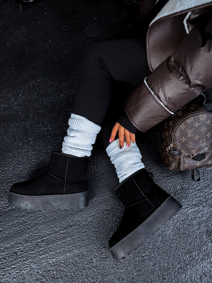 BLACK ugg type boots "FOREST"
