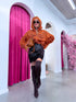 Lace jacket with lining "NECTAR V11002" - BURNT ORANGE