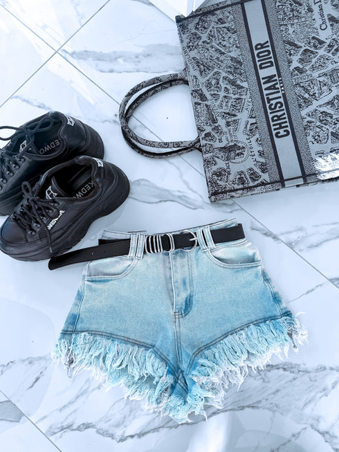 Džinsa šorti ar bārkstīm "MANNERS TR410" - GAIŠI ZILI