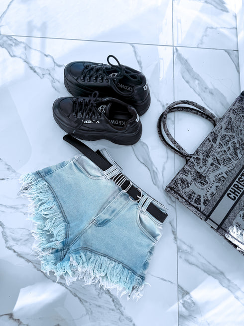 Džinsa šorti ar bārkstīm "MANNERS TR410" - GAIŠI ZILI