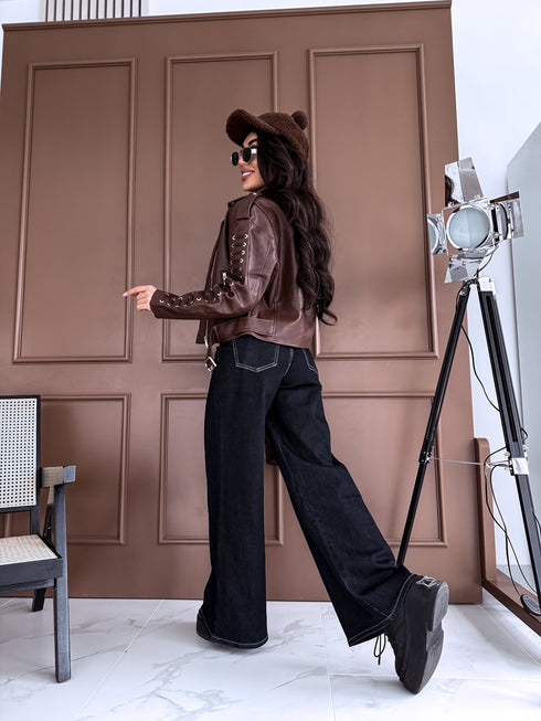 Tumši zilas PLATĀS džinsa bikses "LOOKS" 8425