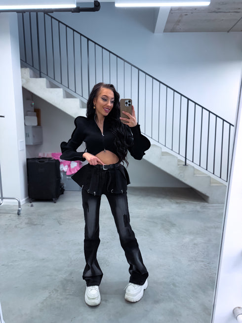 LUX denim pants "CHAIN STYLE" ND008 - BLACK