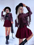 "MOONSTONE 4359" crop jacket - burgundy