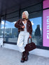 Dirbtinės kailio striukė "MONEY TALK" - CHOCO