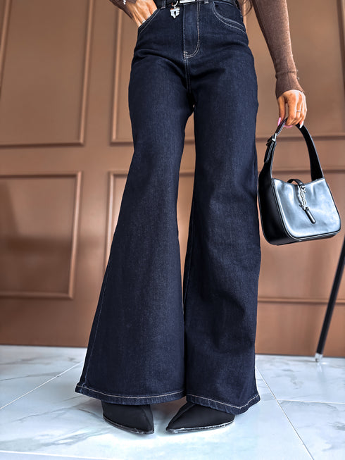 Tumši zilas PLATĀS džinsa bikses "LOOKS" 8425