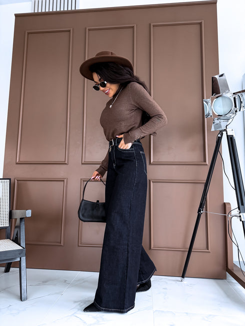 Tumši zilas PLATĀS džinsa bikses "LOOKS" 8425