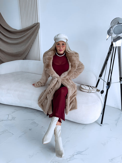 PŪKAINS mētelis "LUX MONT BLANC FL2270" - KAPUČĪNO