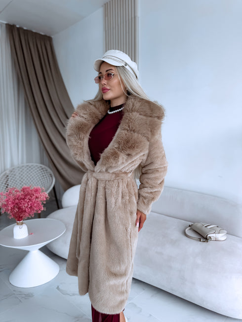 PŪKAINS mētelis "LUX MONT BLANC FL2270" - KAPUČĪNO