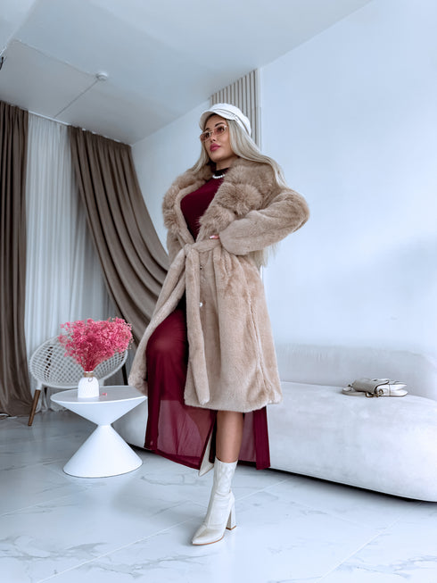 PŪKAINS mētelis "LUX MONT BLANC FL2270" - KAPUČĪNO