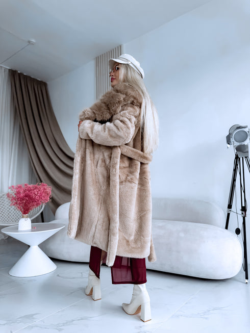 PŪKAINS mētelis "LUX MONT BLANC FL2270" - KAPUČĪNO