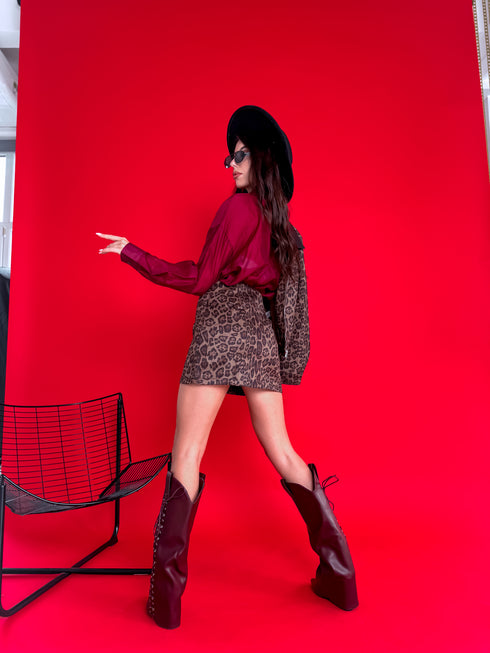 "GRAND AZ59" komplekts - jaka + šortsvārki - LEOPARDA