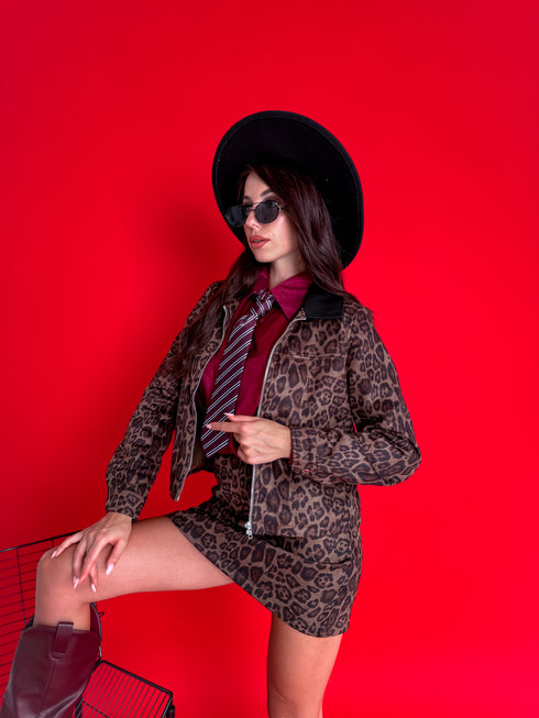 "GRAND AZ59" komplekts - jaka + šortsvārki - LEOPARDA