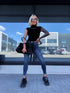 Skinny džinsa bikses "ELEVEN" T5397-6 - TUMŠI ZILAS