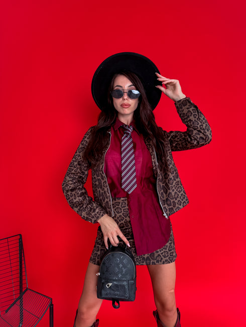 "GRAND AZ59" komplekts - jaka + šortsvārki - LEOPARDA