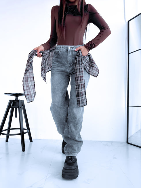 Джинсы + аксессуар "SHERIFF K837" - СЕРЫЕ