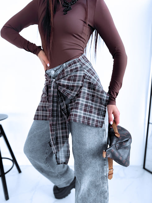 Джинсы + аксессуар "SHERIFF K837" - СЕРЫЕ