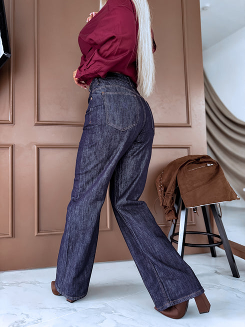 "DIAGONAL" džinsai H850-7 - tamsiai mėlyni