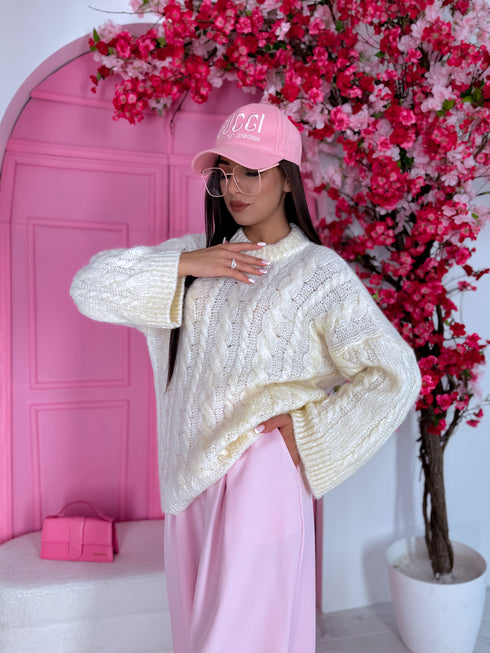 ELYNDI mohair sweater - cream white