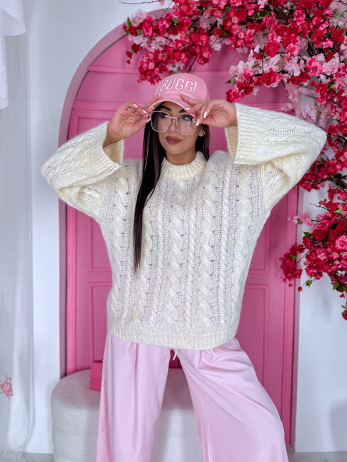 ELYNDI mohair sweater - cream white