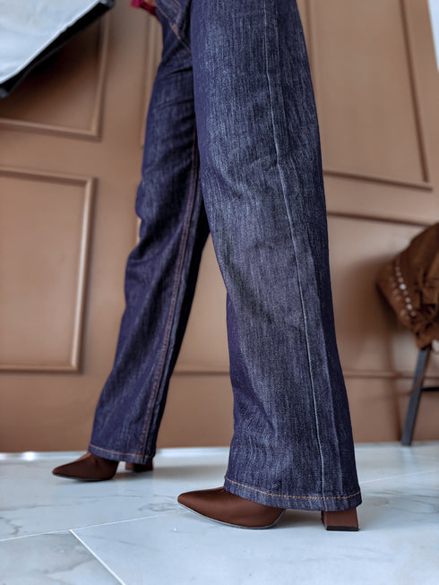 "DIAGONAL" džinsai H850-7 - tamsiai mėlyni