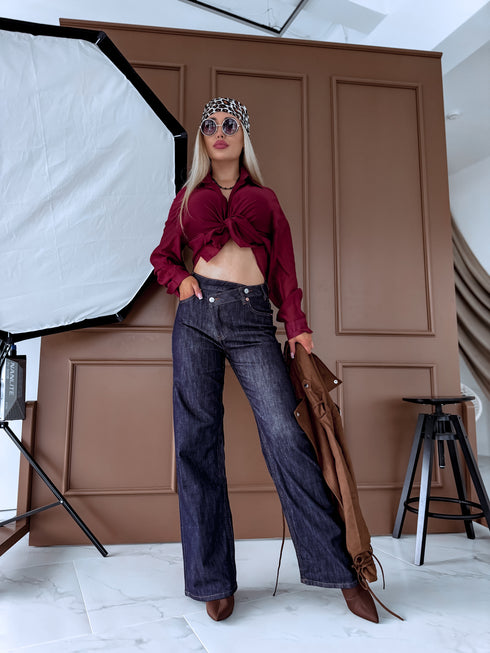 "DIAGONAL" džinsai H850-7 - tamsiai mėlyni