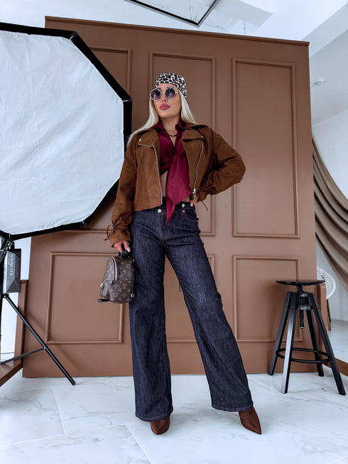 "DIAGONAL" džinsai H850-7 - tamsiai mėlyni