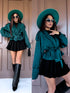 "EMERALD GREEN SPRITZ" - suede-like jacket