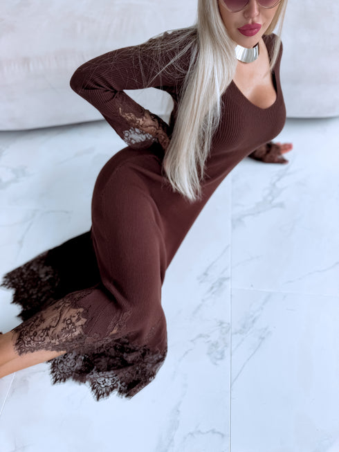 Fitted dress "EMBER FIRE 552" - CHOCO