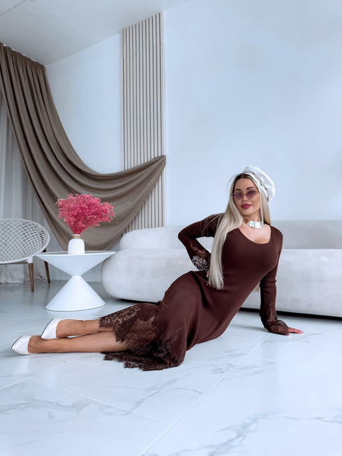 Fitted dress "EMBER FIRE 552" - CHOCO