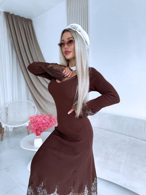 Fitted dress "EMBER FIRE 552" - CHOCO