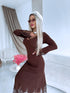 Fitted dress "EMBER FIRE 552" - CHOCO