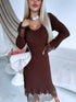 Fitted dress "EMBER FIRE 552" - CHOCO