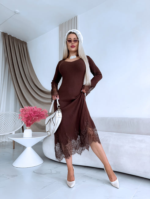 Fitted dress "EMBER FIRE 552" - CHOCO