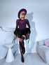 Классическое сетчатое боди - фиолетовый