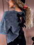 Knitted sweater "Back Bow MO-4066" - GREY