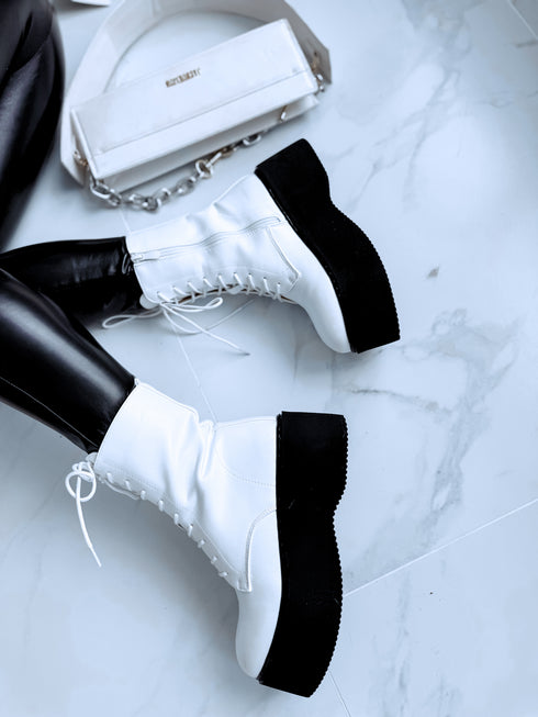 Faux leather boots "ROCK 68" - WHITE