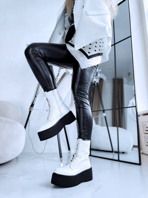 Faux leather boots "ROCK 68" - WHITE