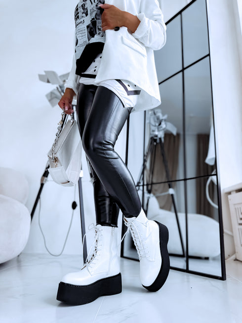 Faux leather boots "ROCK 68" - WHITE