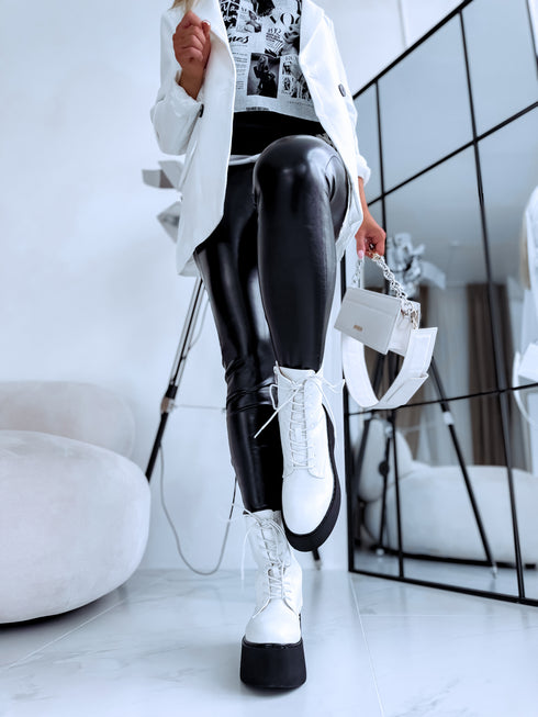 Faux leather boots "ROCK 68" - WHITE