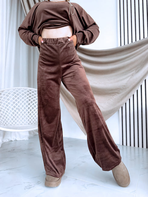 PLUS SIZE velvet set "TODAY 119769" - CHOCO