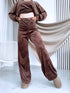 PLUS SIZE velvet set "TODAY 119769" - CHOCO